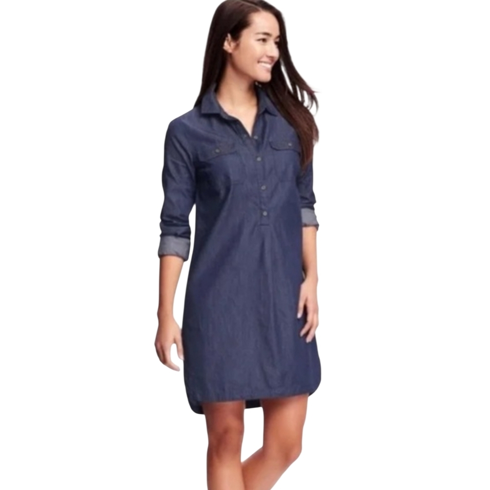 Old Navy Blue Chambrayβ Denim Shirt Mini Dress Size Small
